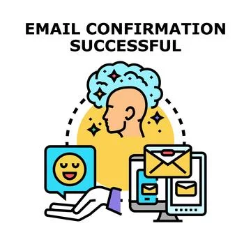 Successful email confirmation process vector concept Illustrazione stock