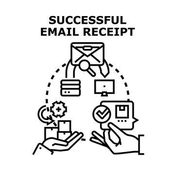 Successful email receipt for online order delivery Stock Illustration