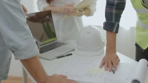 Successful engineer team planning and meeting shake hand Stock Footage 146680627