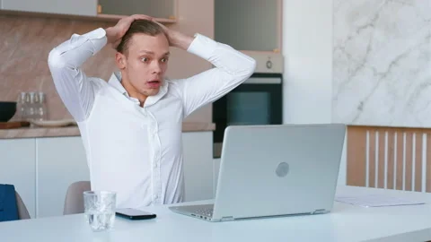 Successful guy working from home. Stock Footage 230619321