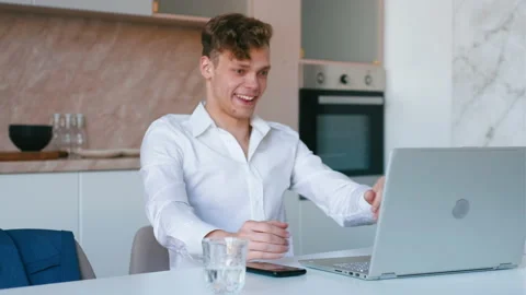 Successful guy working from home. Stock Footage 238359074