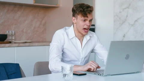 Successful guy working from home. Stock Footage 238360662