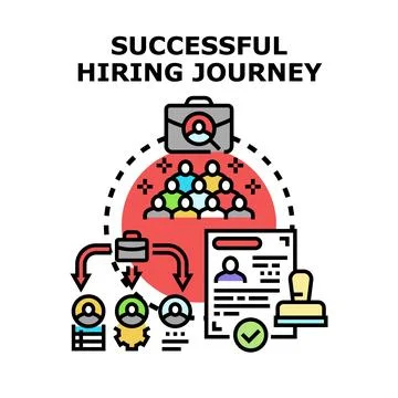 Successful hiring journey process completing a job placement Stock Illustration