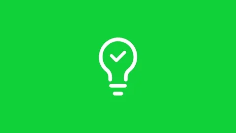 Successful idea animation with light bulb and check mark Stock Footage 330525670