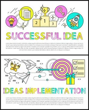 Successful Idea Implementation Vector Illustration 스톡 일러스트