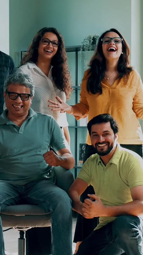 Successful Indian startup team in modern office, celebrating business growth Stock Footage 342507239