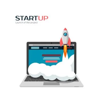 Successful launch of startup project Stock Illustration