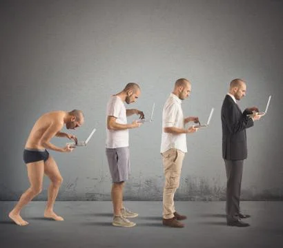 Successful man evolution Stock Photos
