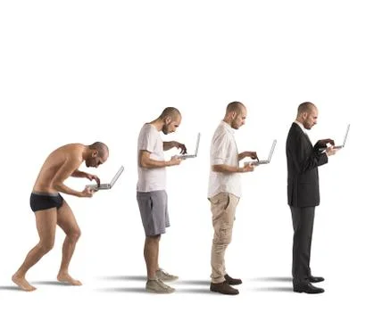 Successful man evolution Stock Photos