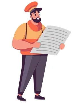 Successful man holding a document, standing Stock Illustration