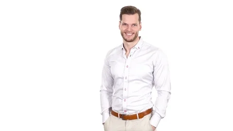 Successful Man Isolated 4K Stock Footage 84063377
