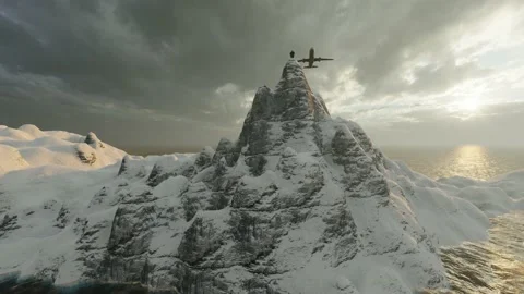 A successful man who climbed to the top of the mountain Stock Footage 170591230