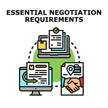 Successful negotiation requirements process involving agreement and partnersh Stock Illustration