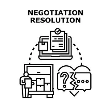 Successful negotiation resolution process delivering goods and service Stock Illustration