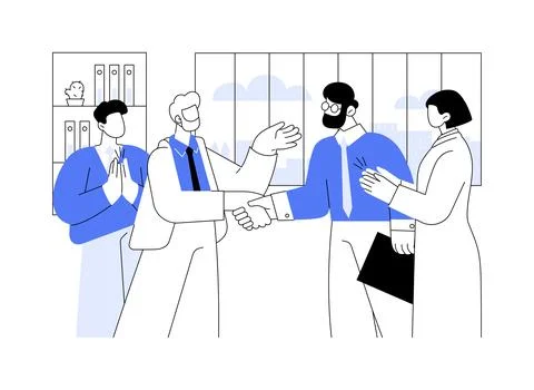 Successful negotiations abstract concept vector illustration. Stock Illustration