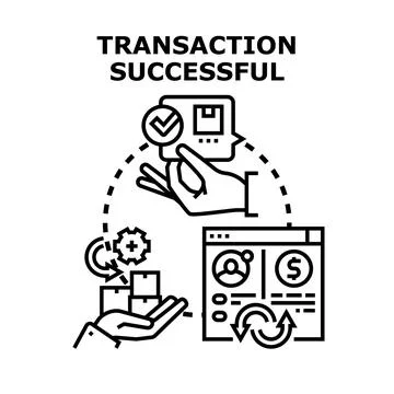 Successful online transaction processing and payment completion concept Stock Illustration