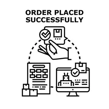 Successful order placing concept for e commerce and delivery Stock-Illustration