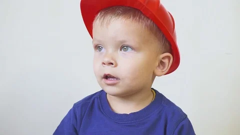 Successful painter worker boy on the background of construction Stock Footage 96157566