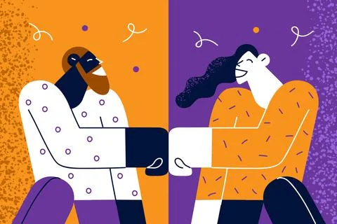 Successful partnership, teamwork concept Illustrazione stock