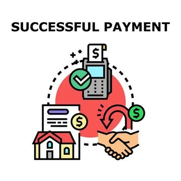 Successful payment transaction completing financial deal Stock Illustration