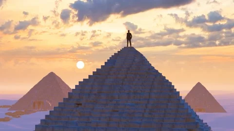 Successful people at the top of the pyramid Stock Footage 343608595