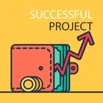 Successful Project Banner Stock Illustration