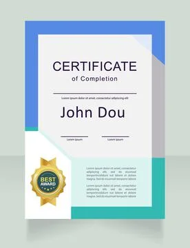 Successful project completion certificate design templates Stock Illustration