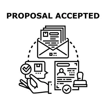 Successful proposal being accepted and confirmed concept Stock Illustration