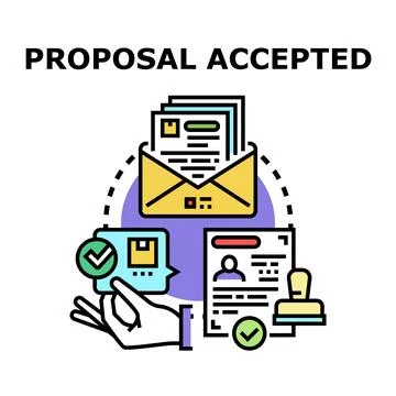 Successful proposal being accepted and confirmed concept Stock Illustration