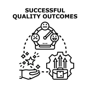 Successful quality outcomes achieving customer satisfaction Stock Illustration