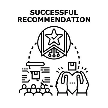 Successful recommendation concept creating positive feedback loop Stock Illustration