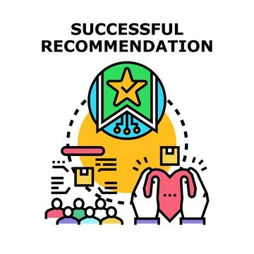 Successful recommendation concept creating positive feedback loop Stock Illustration