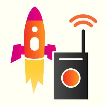Successful rocket launch line icon. Missile and radio. Astronomy vector design Stock Illustration