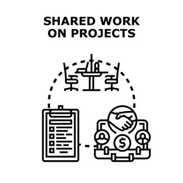 Successful shared work on business projects concept イラスト素材