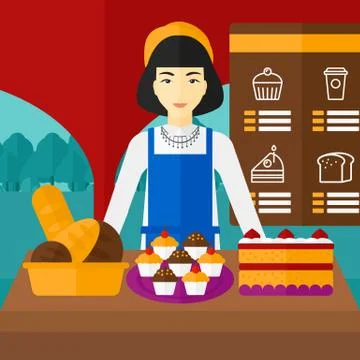 Successful small business owner Stock Illustration