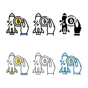 Successful start ico edition color icon vector Stock Illustration