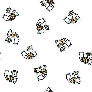 Successful start ico vector seamless pattern Illustrazione stock