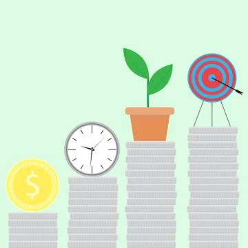 Successful startup flat Stock Illustration