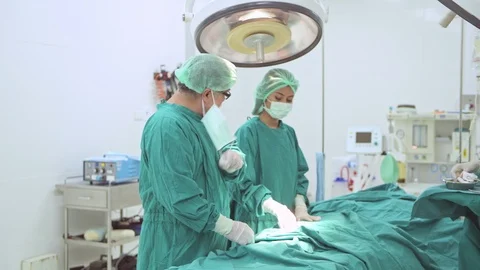 Successful surgery celebration. Stock Footage 92348437
