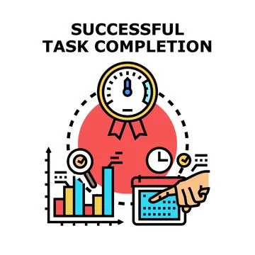 Successful task completion management achieving business goals 스톡 일러스트