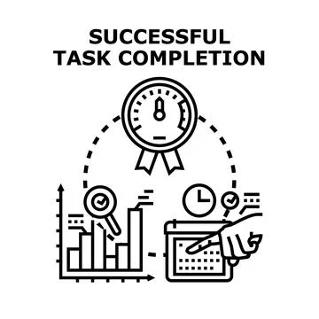 Successful task completion management achieving business goals 스톡 일러스트