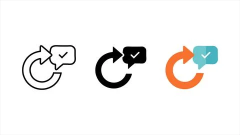 Successful task completion or confirmed update process icon Illustrazione stock