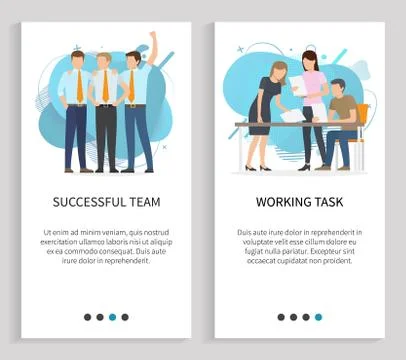 Successful Team and Working Task People at Work Illustrazione stock