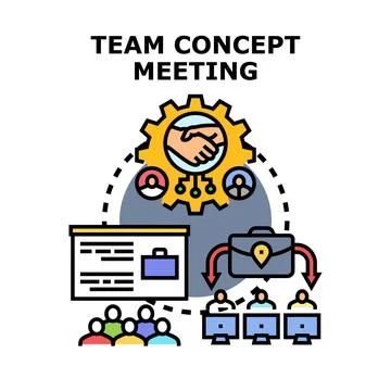 Successful team collaboration meeting generating new business concepts Stock Illustration