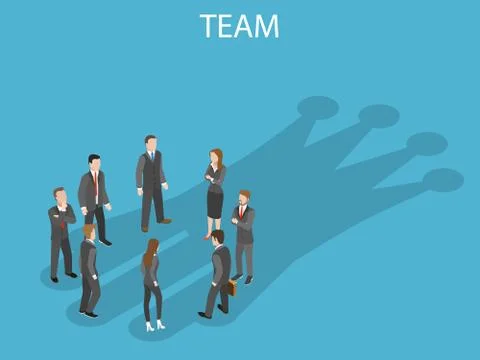 Successful team flat isometric vector concept. Stock Illustration