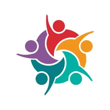 Successful Team at Work. Group of young business People Logo Stock Illustration