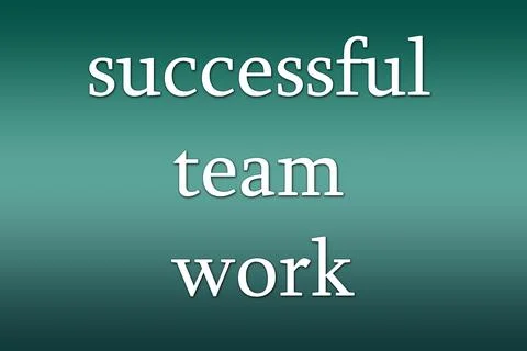 Successful team work. text quotes. green gradient background Stock Illustration