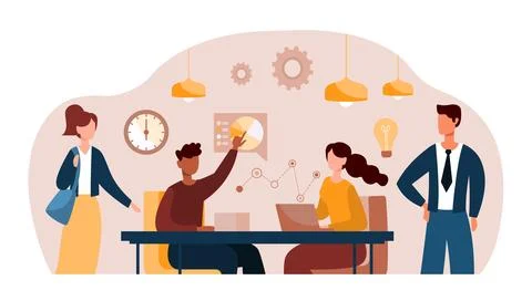 Successful teamwork concept Stock Illustration