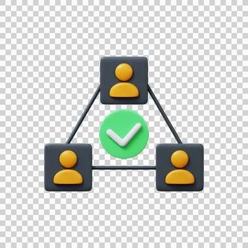 Successful teamwork icon 3D render Illustrazione stock