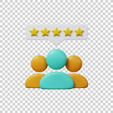 Successful teamwork User rating icon  3d render Illustrazione stock